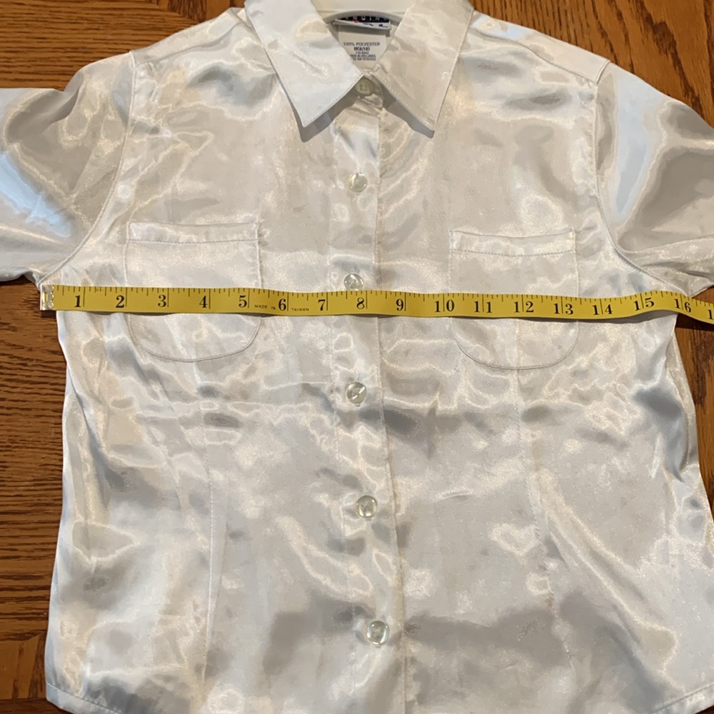 Genuine Girl by Osh Kosh Satiny White Top • Girls Size M (8/10) - Picture 6 of 8